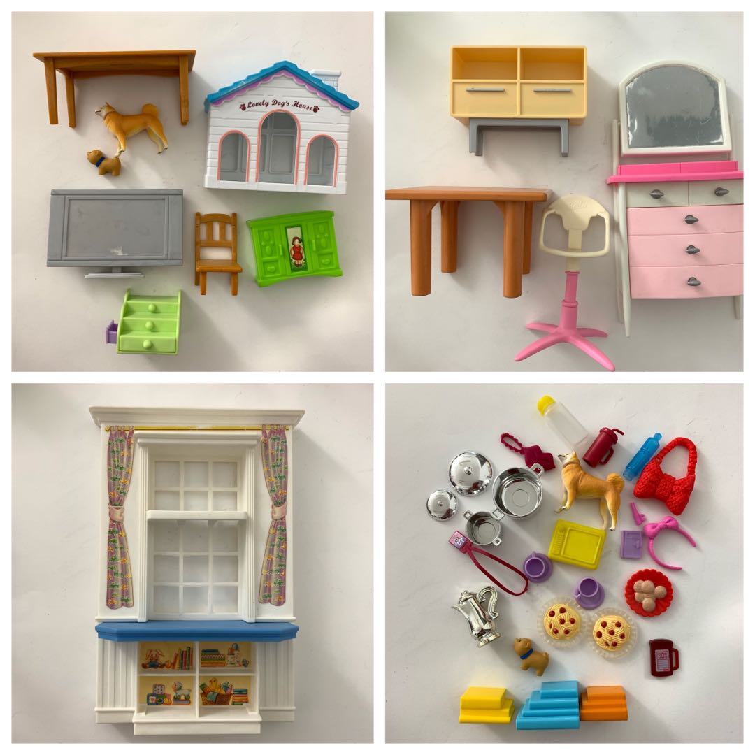 RESERVED mixed lot Barbie and other doll playscale furniture