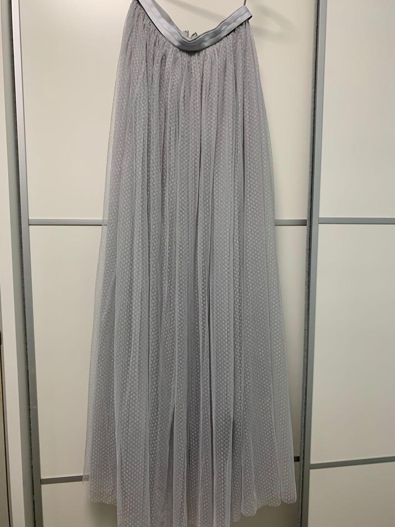 Needle & thread tulle cheap maxi skirt in vintage blue