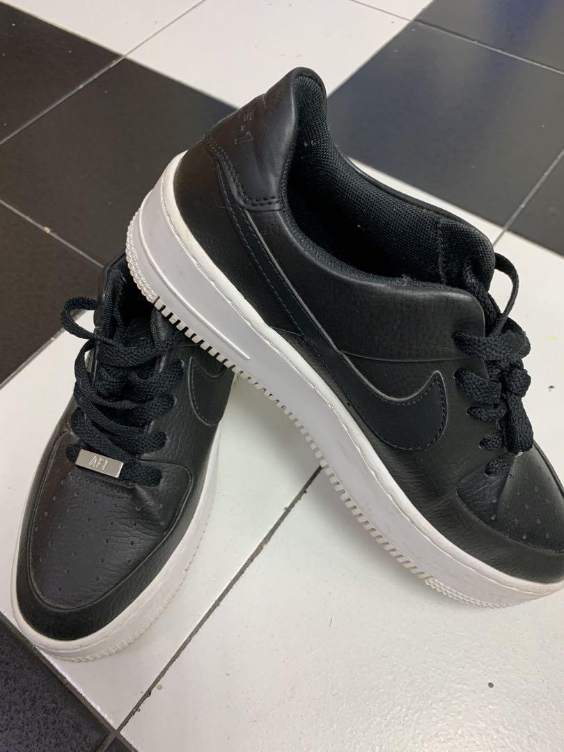Black platform air force 1 hot sale