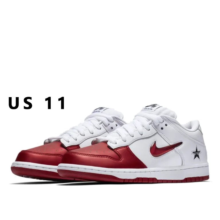 nike sb dunk low supreme jewel swoosh red