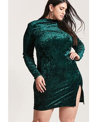 Plus Size Uk 20 22 3x Forever 21 Emerald Crush Velvet Dress Women S Fashion Clothes Dresses Skirts On Carousell