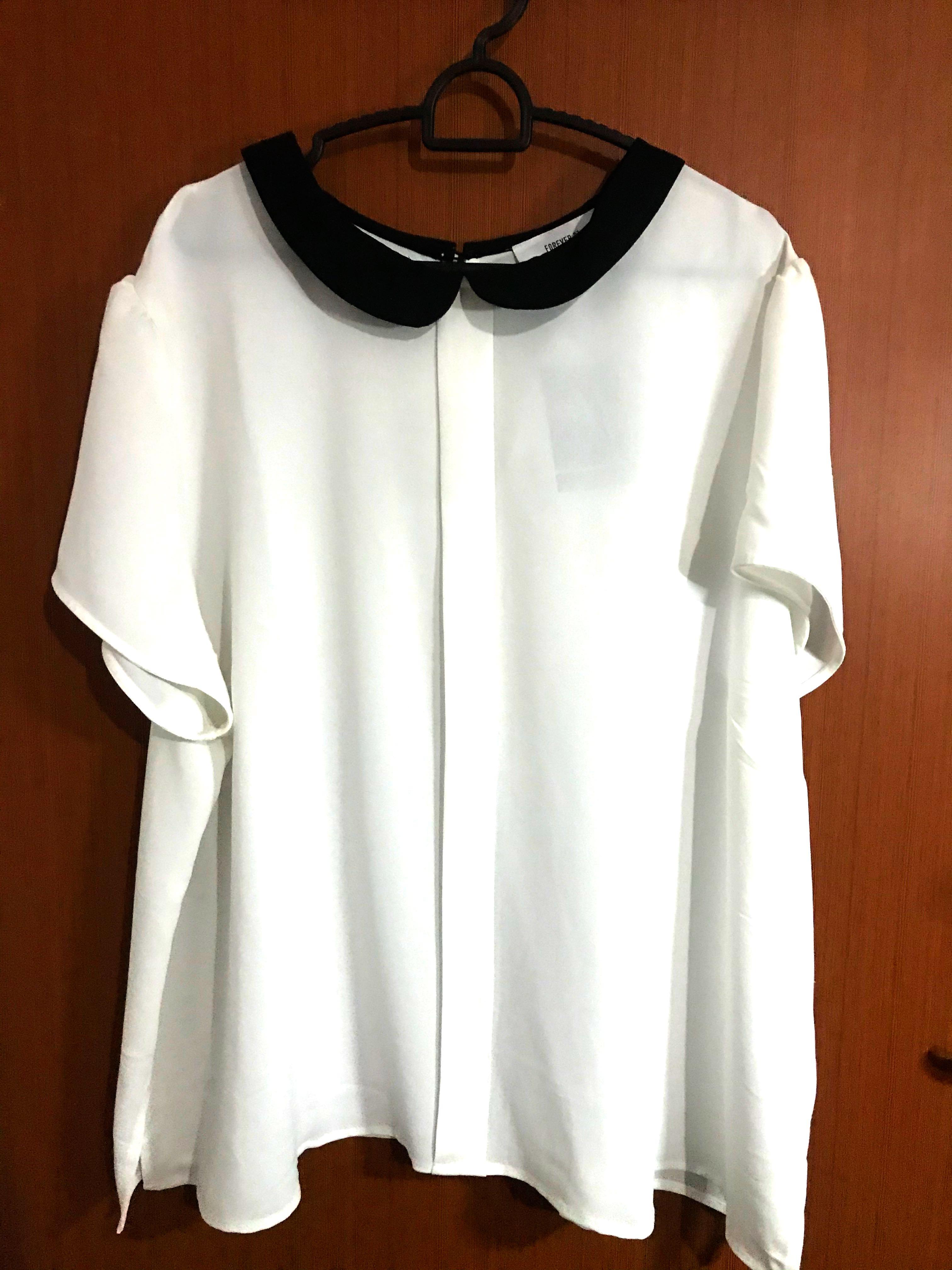 PLUS SIZE UK 20 22 3X Forever 21 Peter Pan Collar Top