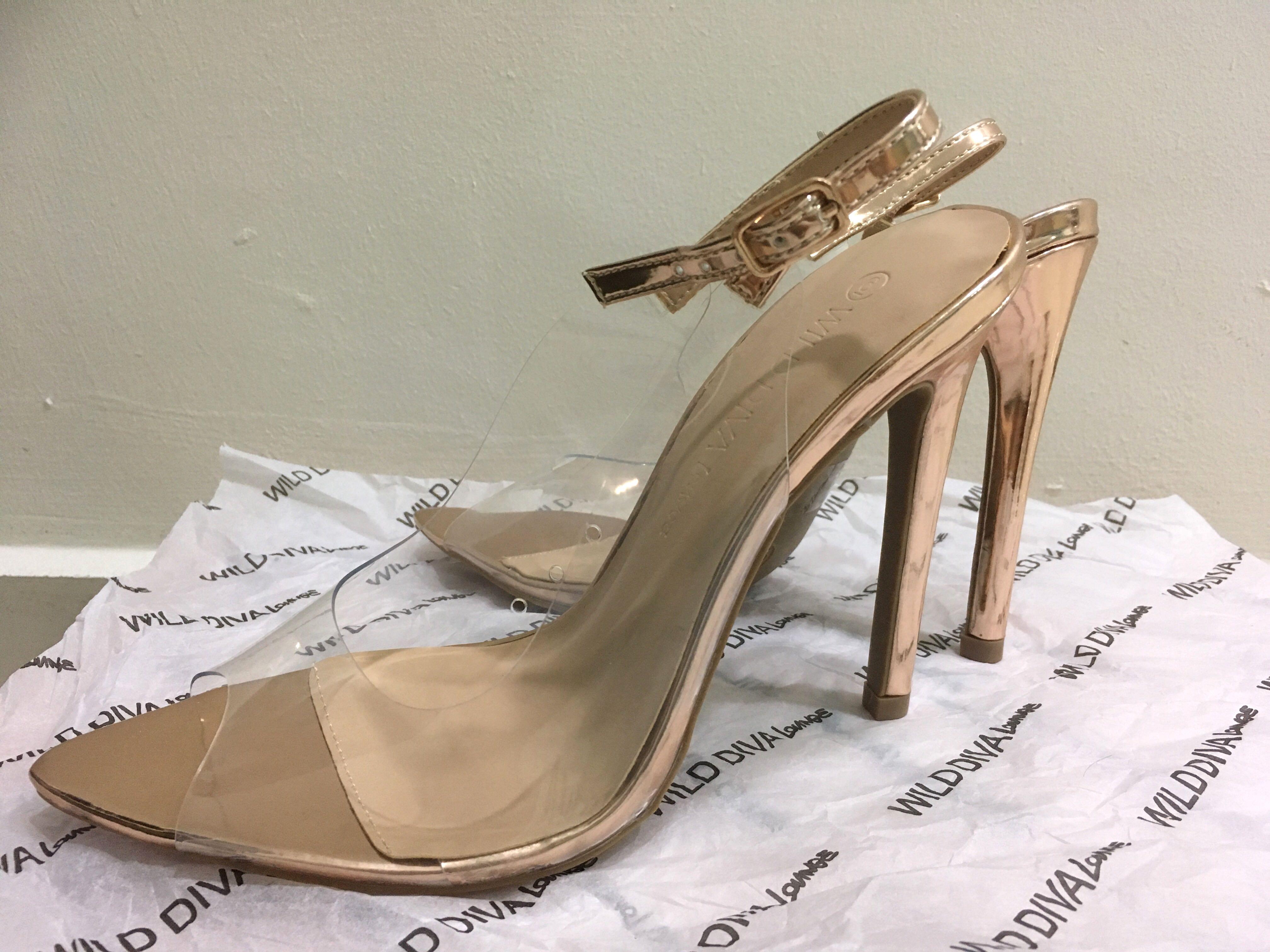 rose gold slingback heels