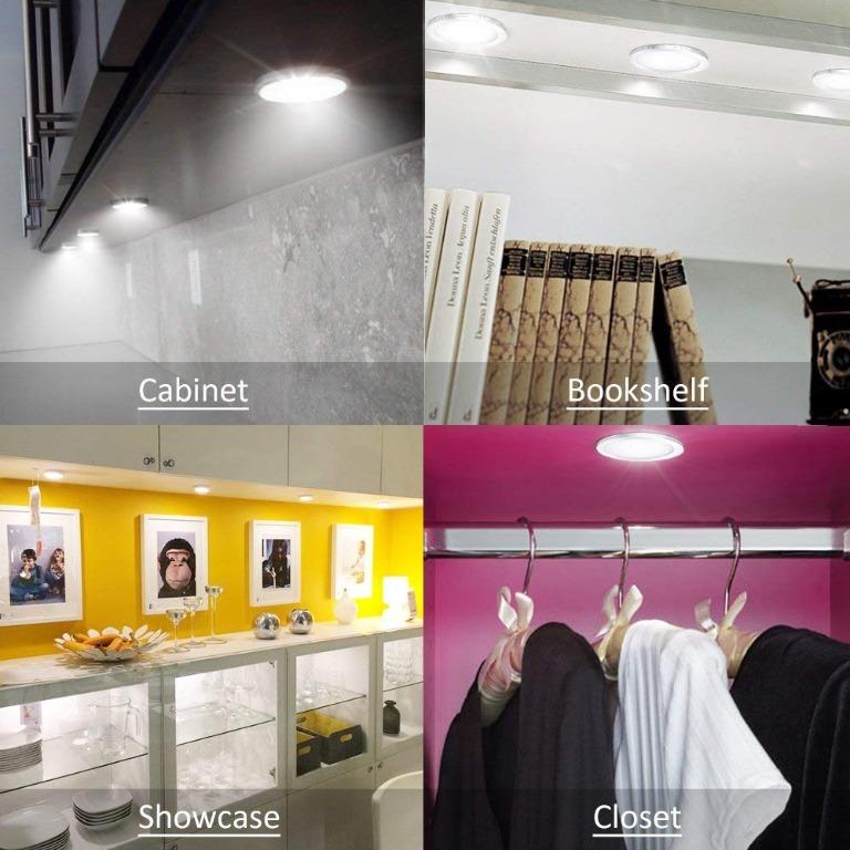 Wa Ustellar Led Under Cabinet Lighting Kit 1020lm Under Counter Lights Hand Wave Activated Puck Lights Dc 12v Kitchen Lighting Closet Lights 6000k Daylight White Set Of 6 Electronics Others On Carousell
