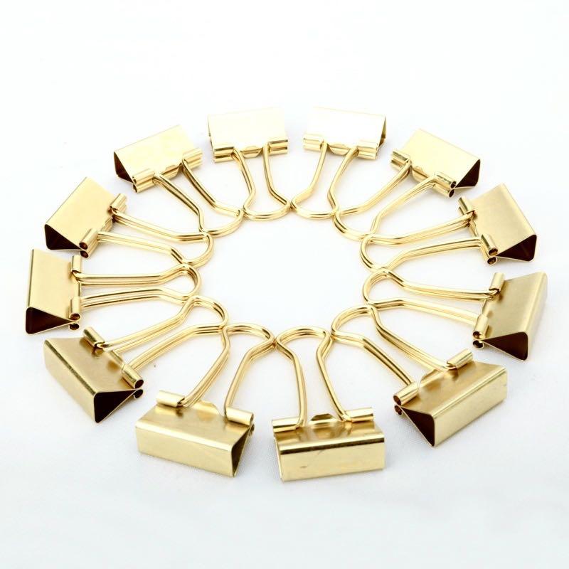 small gold binder clips