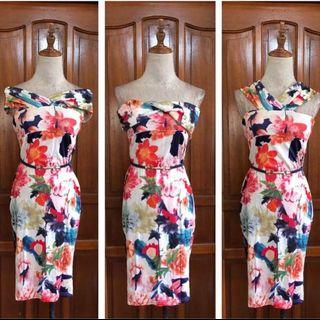 Sale: 200 Floral off shoulder midi dress