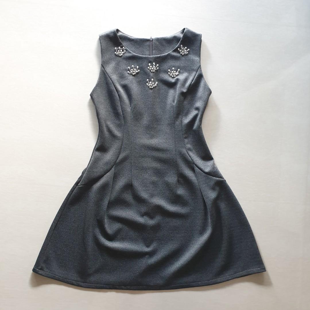 Grey shift dress for hot sale work