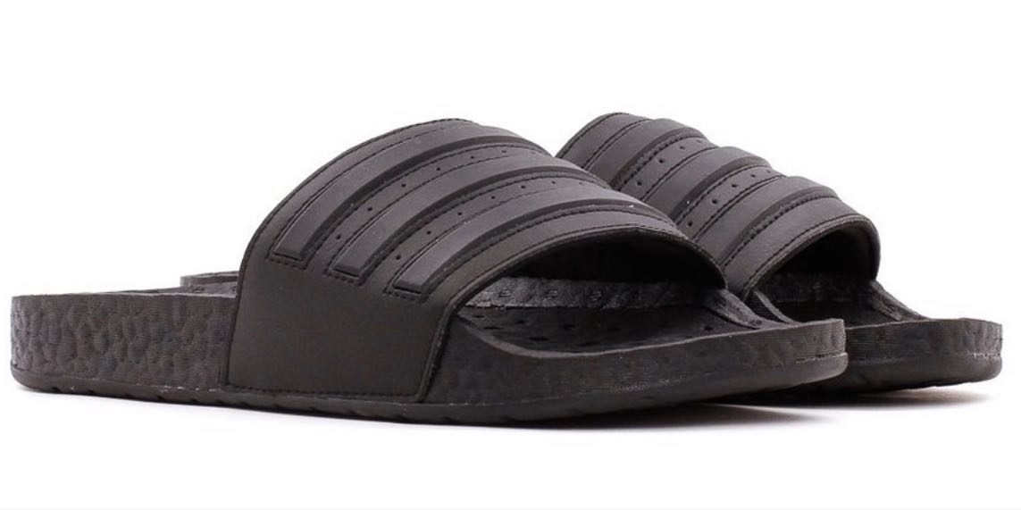 Adidas Adilette Boost Slides Black, Men's Fashion, Footwear, Flipflops ...