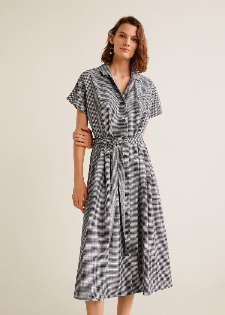 Mango gingham sales check dress