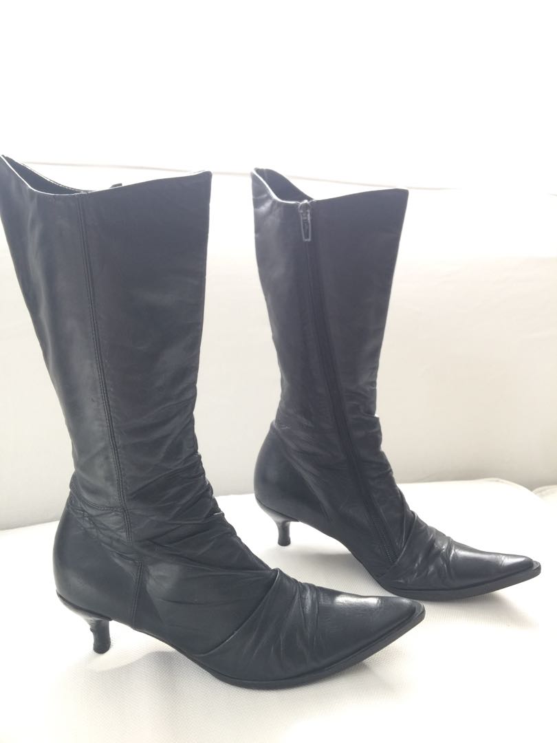 real leather high boots