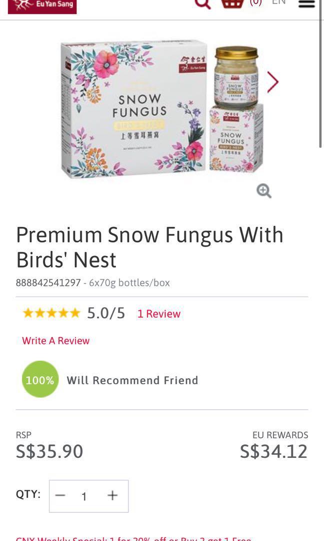 Eu Yan Sang Bird Nest Premium Snow Fungus, Health & Nutrition, Health