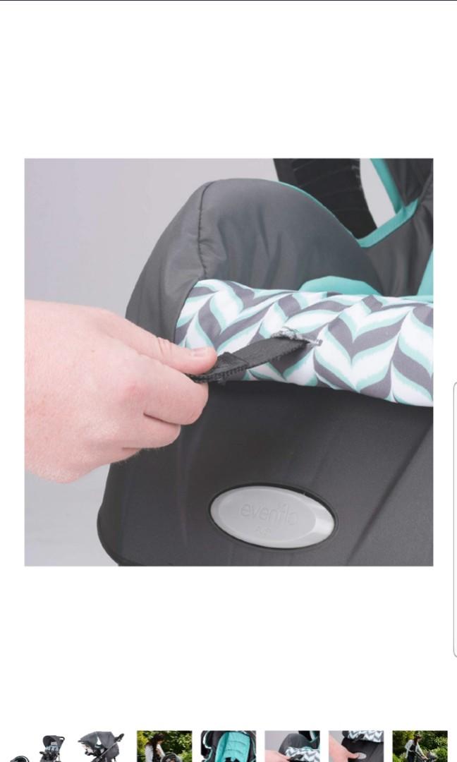 evenflo vive travel system with embrace spearmint spree
