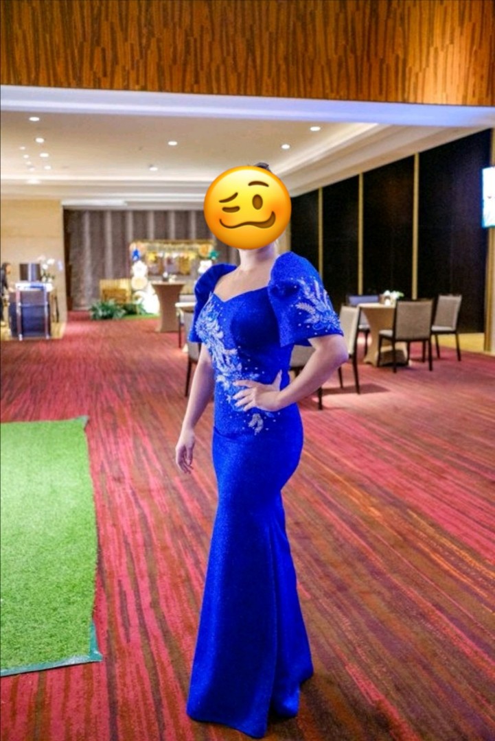 royal blue filipiniana dress