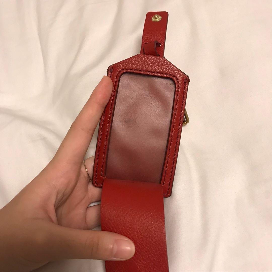 Fossil Googly Eyes Leather Luggage / Bag Tag, Women's Fashion, Bags