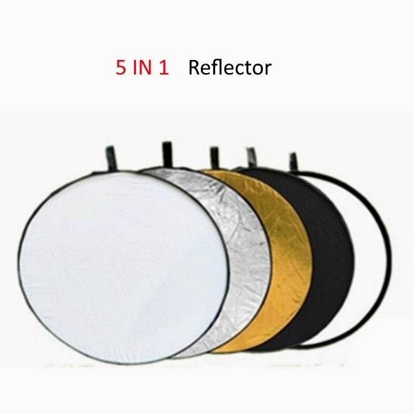 60cm/80cm/110cm Round Photography Reflector 5 in 1 Collapsible Multi ...