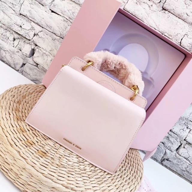 Charles and keith on sale pink bag with box