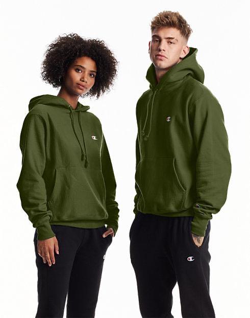Olive Green Champion Pullover Hoodie 