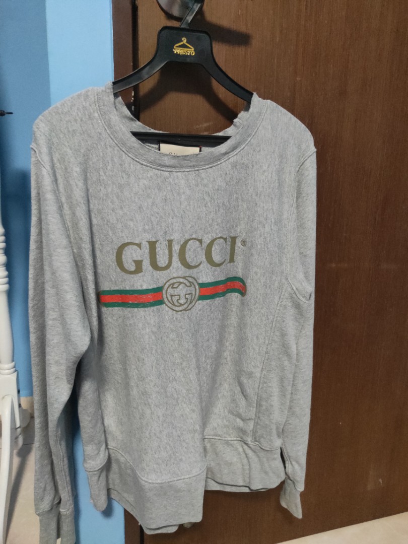 Gucci Logo Sweater, Men's Fashion, Tops & Sets, Hoodies on Carousell