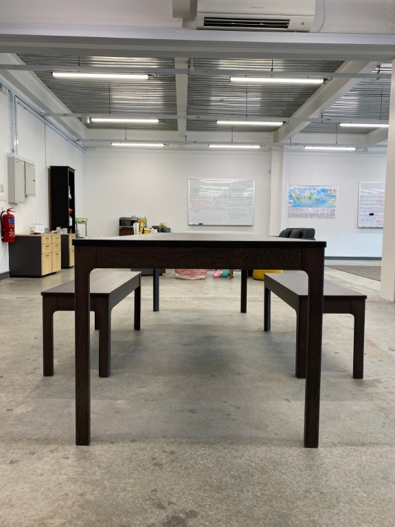 Ikea Ekedalen Extendable Table With 2 Benches In Dark Brown Furniture Tables Chairs On Carousell Furniturer 8 seater extendable funtional dining table high gloss white wood with hiding storage space, only table (beech). sgd