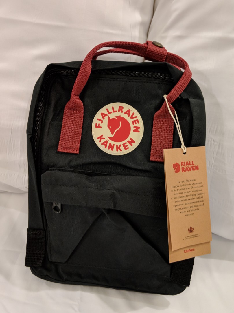 kanken mini black striped