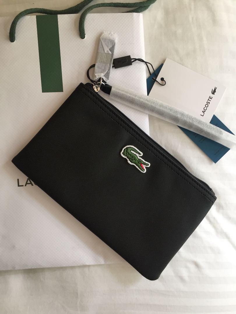 Lacoste Black Wristlet, Women's Fashion, Bags & Wallets, Clutches on
