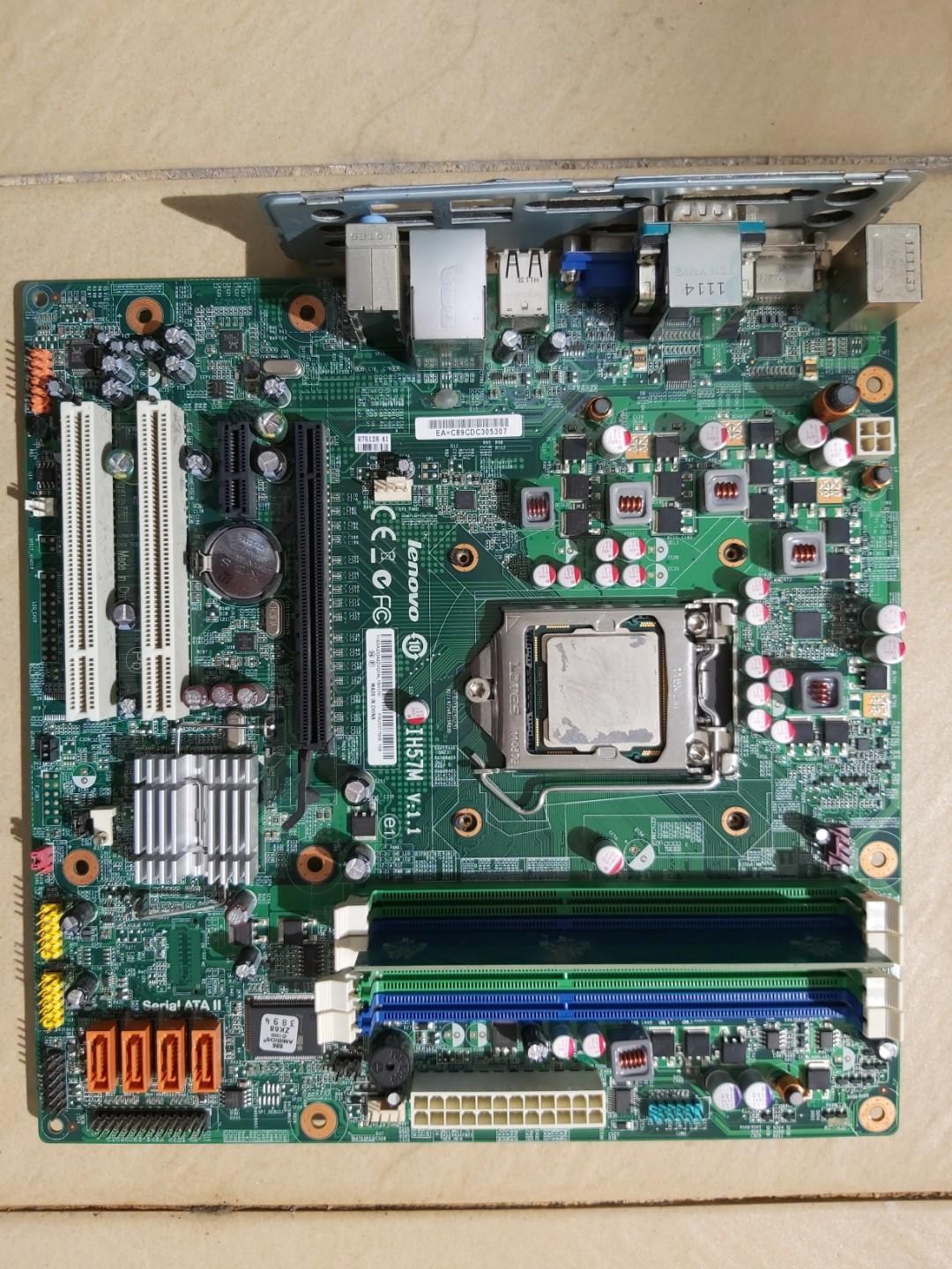 Lenovo Ih57m V1 1 Motherboard With Intel Core I5 660 Chipset Electronics Computer Parts Accessories On Carousell