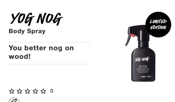 Lush body spray yog nog snow fairy think pink