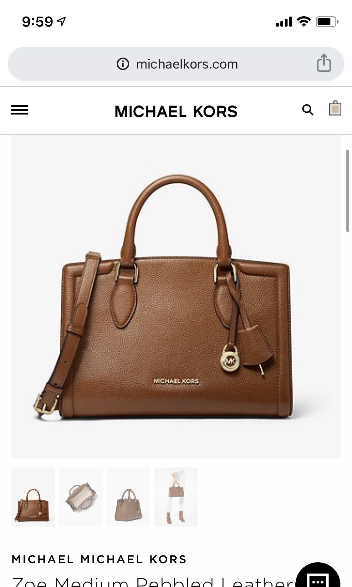 Michael kors zoe medium pebbled leather satchel sales