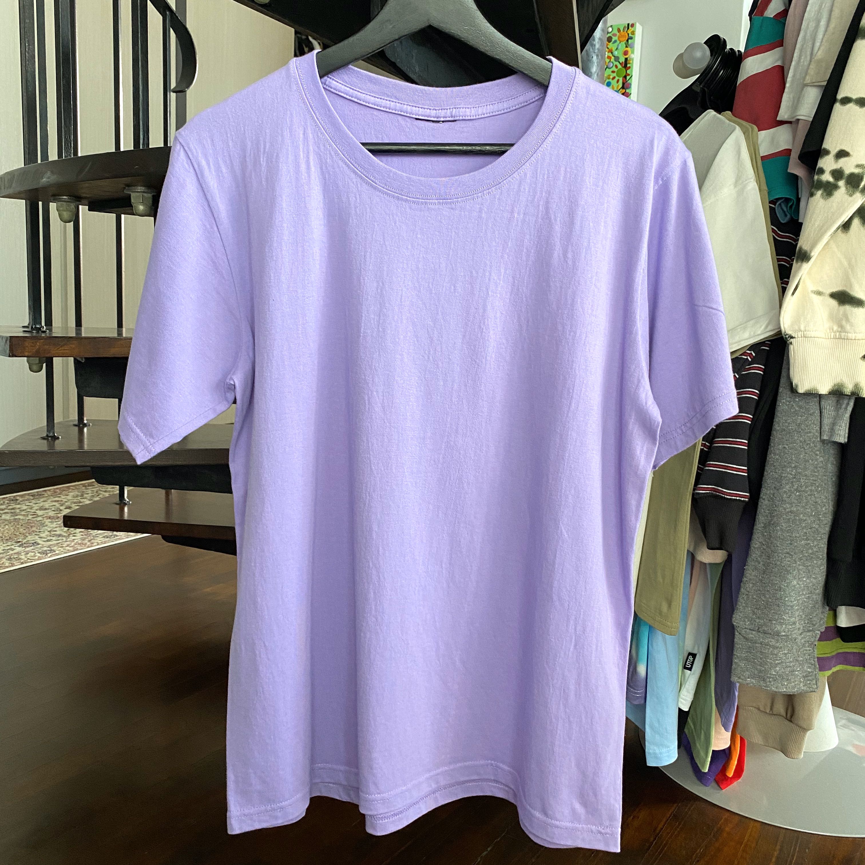 Unisex Lavender Purple Plain Basic 