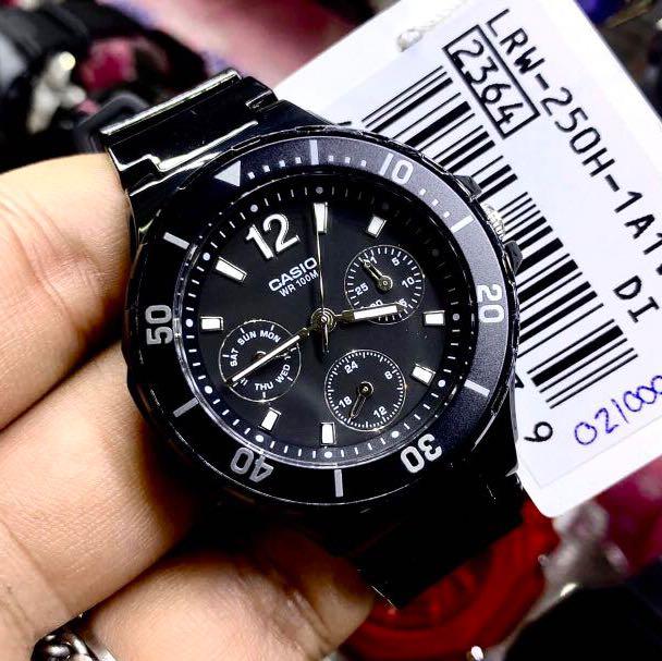 NEW CASIO UNISEX SPORTS WATCH 100 ORIGINAL AUTHENTIC By BABY G SHOCK BABYG COMPANY LRW 250H 1A1 GLOSSY DEEP BLACK