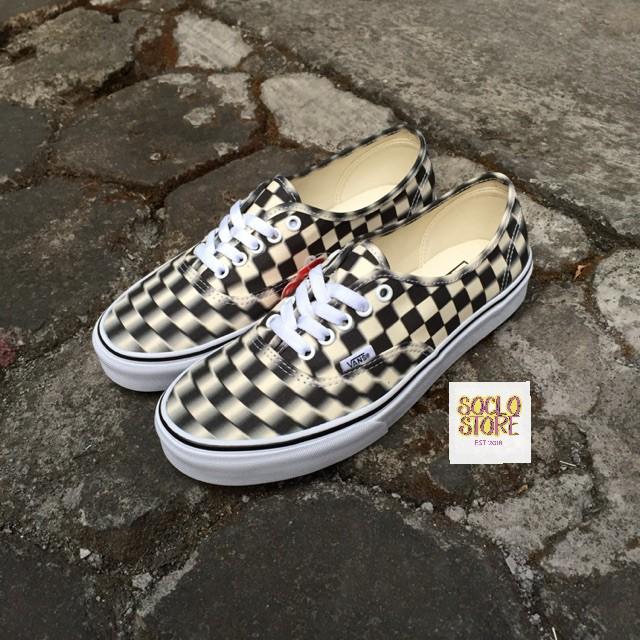 Vans authentic checkerboard blur top