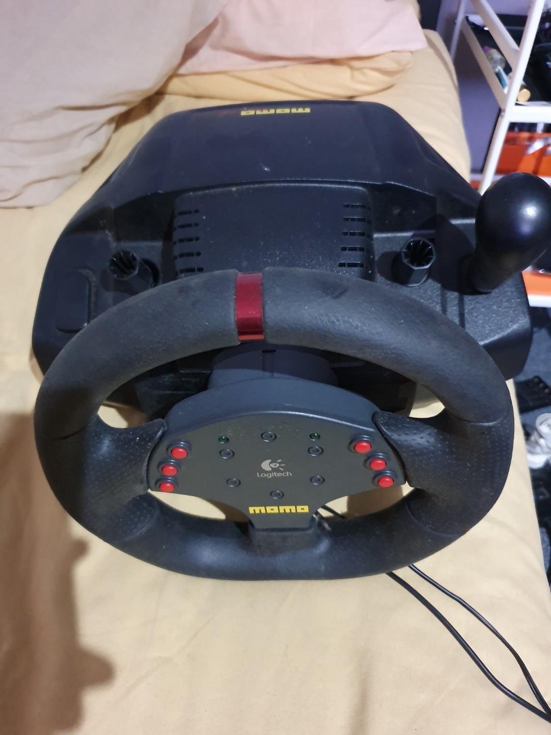 (USED) LOGITECH Momo Racing USB PC steering wheel, Video Gaming, Gaming ...