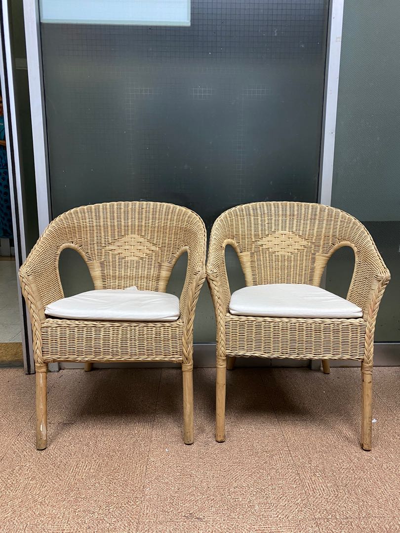 2 x Rattan Chairs, Furniture, Tables & Chairs on Carousell