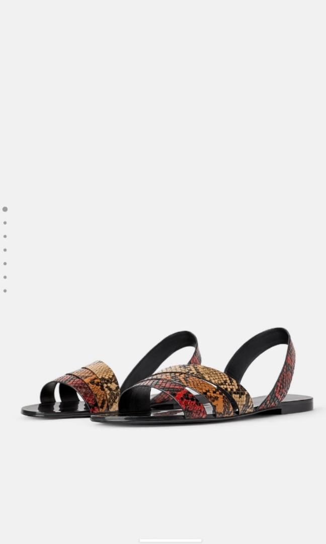 Zara animal print flat sales sandals
