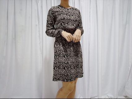 Dress Midi Fit to L Pinggang karet
