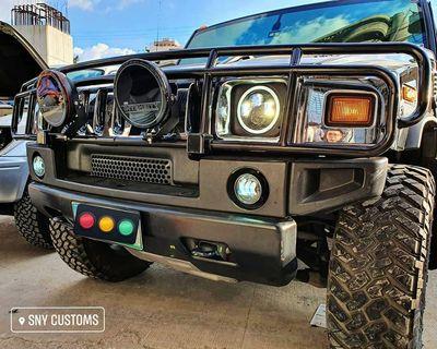 Hummer h2 projector full led headlights with Switch back DRL signal lamp deferred pay.