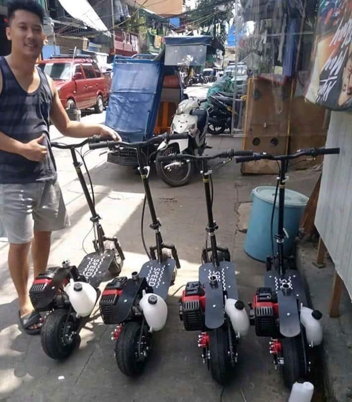 2 wheeled scooter stand up