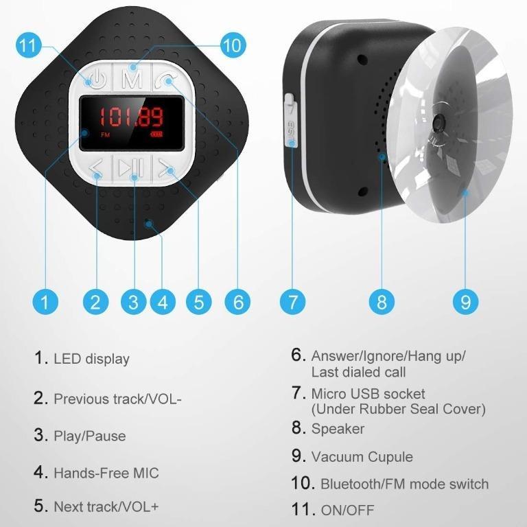 shower clock bluetooth