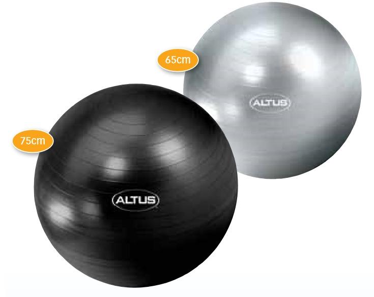 Altus 65cm Altus Burst Resistant Body Ball with pump Metallic Silver keepfit fit hottoys baby gym