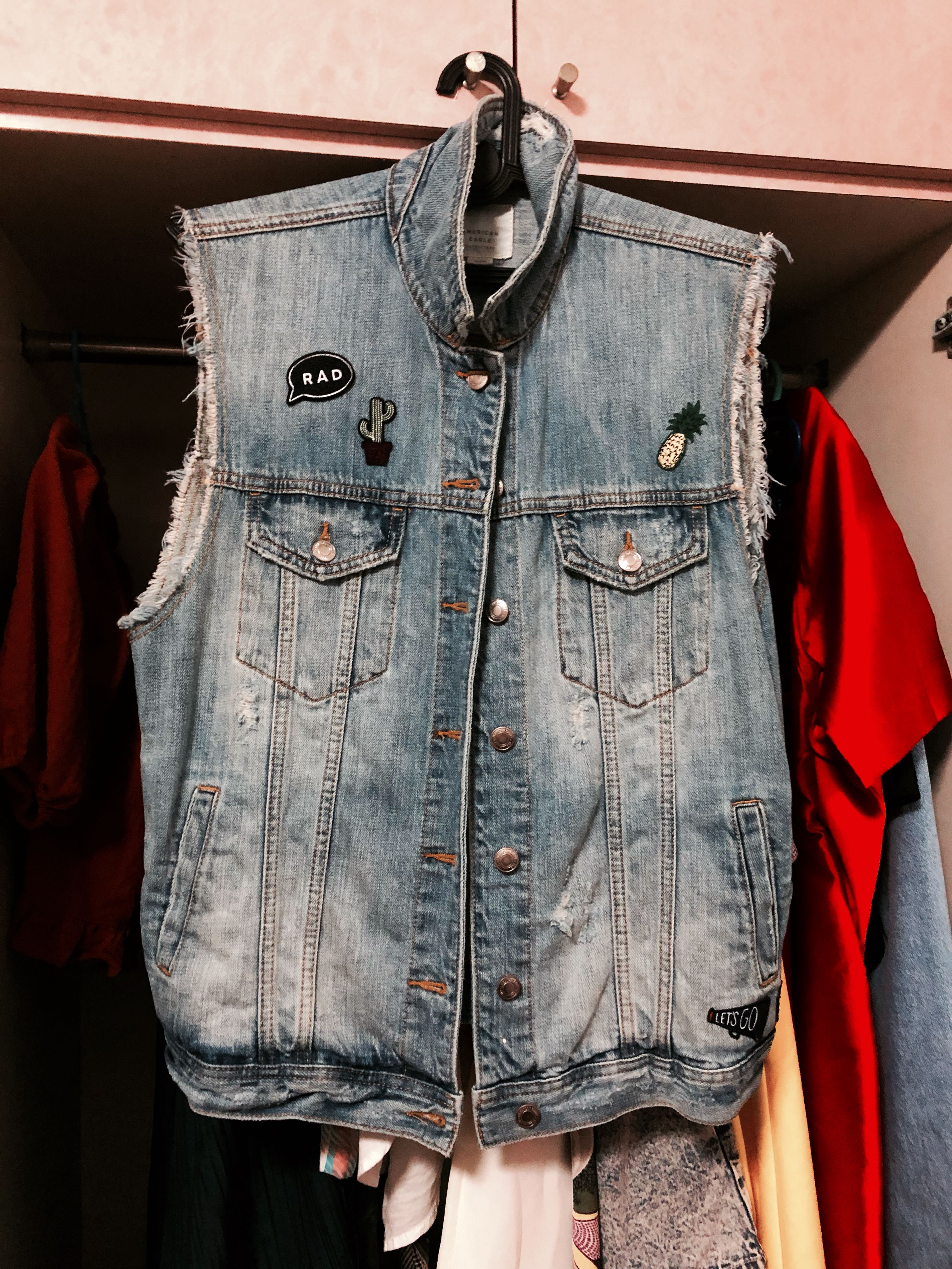 american eagle jean vest