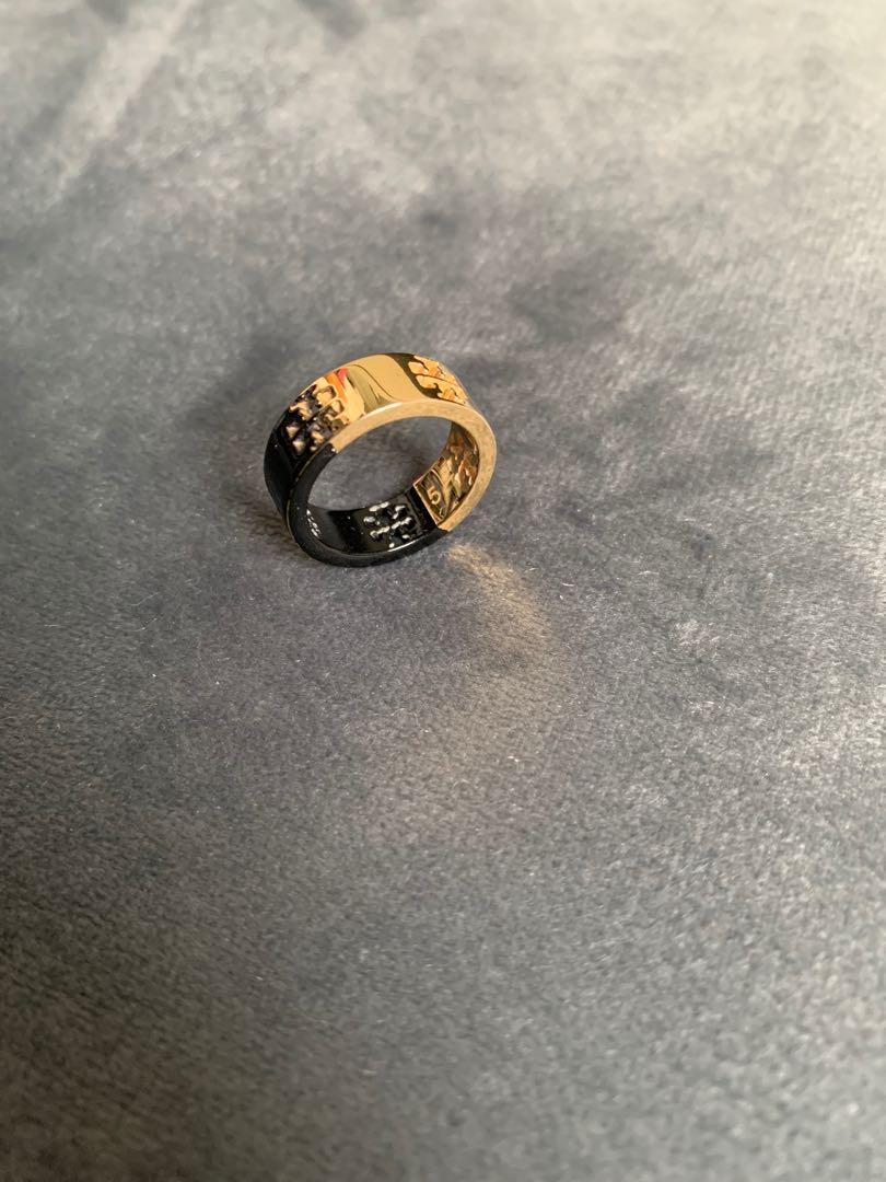 Authentic Tory Burch Black and Gold Logo ring Size 5, Women's Fashion,  Jewelry & Organisers, Body Jewelry on Carousell