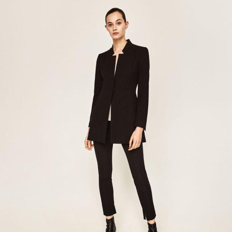 Zara black frock coat on sale