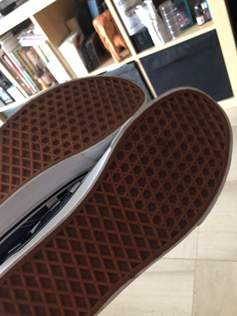 Blue flame checkered vans clearance