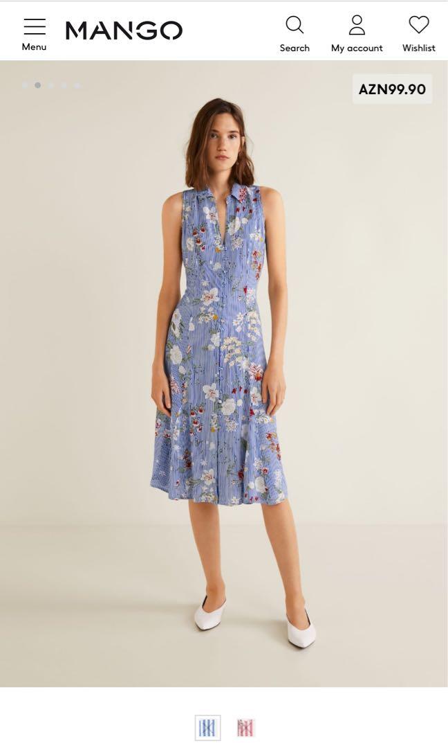 mango flowy shirt dress