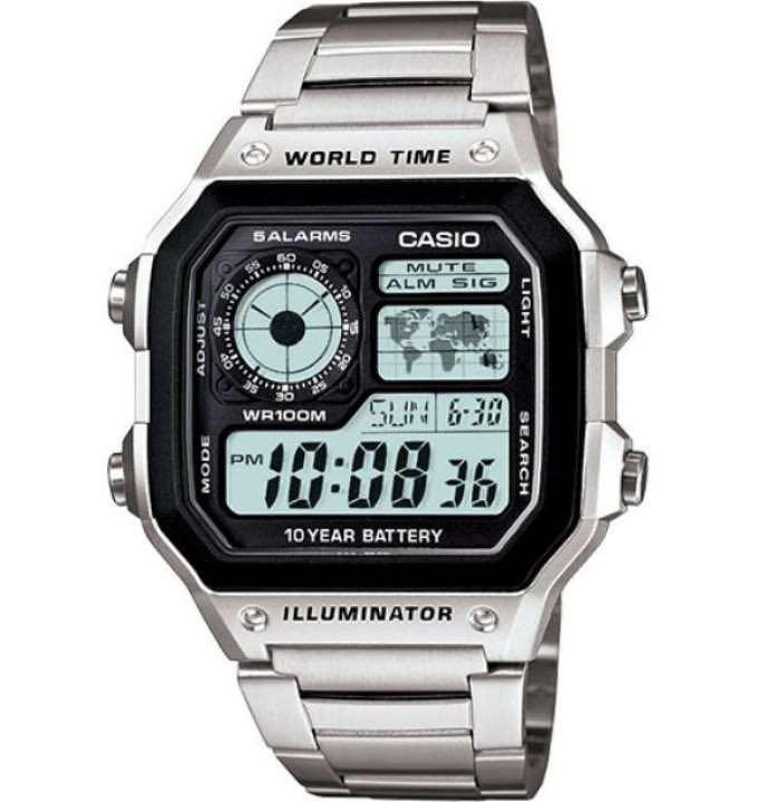 Casio world time top silver