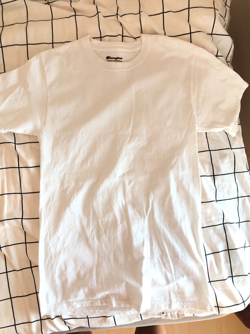 plain white champion t shirt