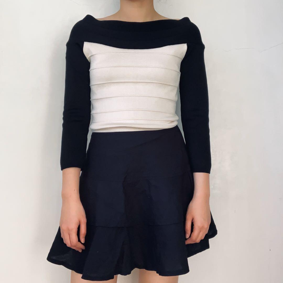 long sleeve black skater skirt dress