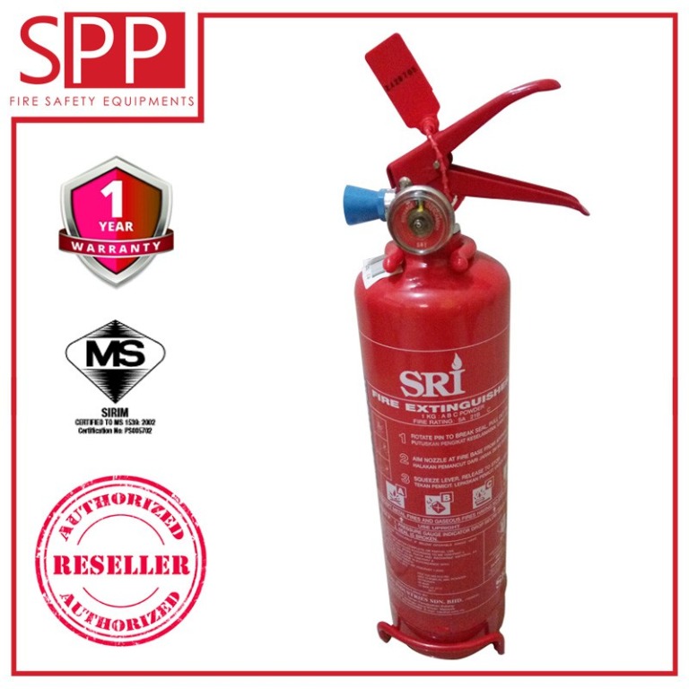 Free Shipping SIRIM Certified SRI 1KG ABC Dry Powder Type Fire
