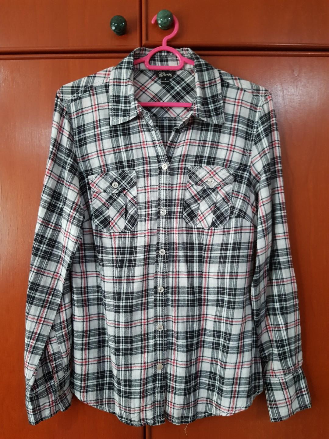 guess checkered shirt