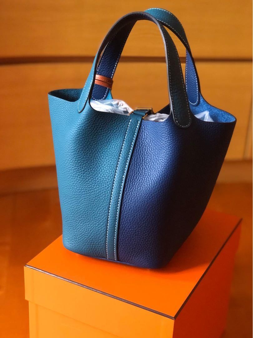 Hermes Picotin 22 Two tone deep blue vert bosphore